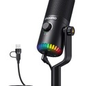 Gaming Microphone For Pc, Usb Programmable Condenser Mic With Rgb Lights... - £43.45 GBP
