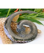 Vintage Coiled Snake Serpent Brooch Pin Rattlesnake Bronze Geometric - £15.92 GBP