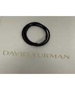 David Yurman .925 Sterling Silver Chevron Triple Wrap Black Leather Brac... - €355,94 EUR