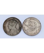 Plein De 2 Argent Nouvelle-Zélande 2 Shilling Pièces 1934 + 1943 XF - Au - $99.36 CAD