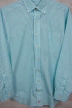 NEW Vineyard Vines Teal and White Stripe Murray Button Down Shirt S 15x33 - £42.66 GBP