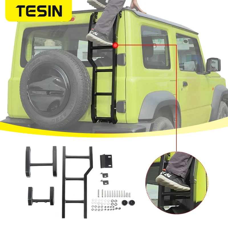 TESIN Car Rear Door Ladder For Suzuki Jimny JB74 2019 2020 2021 2022 2023 - £163.80 GBP