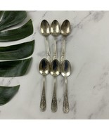 WM Roger Silver Nickel Silverware Flatware Lot of 6 Teaspoon Floral Pattern - $560.02 MXN