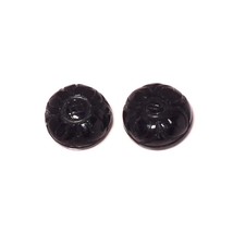 21.6 Carat 2 pcs Natural Black Onyx Carving Loose Gemstone for Jewelry Making - £10.95 GBP