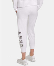DKNY Womens Activewear Logo Cropped Jogger Size X-Large Color White - £45.93 GBP