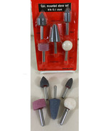 STONE SET: 5 PIECES WITH 1-1/16TH SHANK/CONE,TREE, CYLINDER, BALL,LG CON... - £5.40 GBP