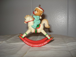 Carlton Cards Heirloom 1995 Godchild Rocking Horse Ornament  - £11.15 GBP