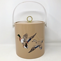 Libbey Mallard Duck Ice Bucket Soft Sided w/Cushioned Lid Acrylic Handle VTG 90s - £18.00 GBP