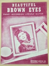 &quot;Beautiful Brown Eyes&quot; Sheet Music - Piano Guitar Accordion - Joan Edwards 1951 - £8.38 GBP