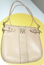 Coach Colette Tan Leather Shoulder Crossbody Bag Purse Snake Print Trim # 44808 - £36.38 GBP