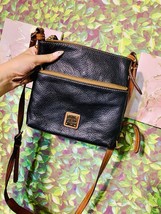 Dooney And Bourke Pebble Grain Small Tassel Crossbody Black And Brown - $78.09