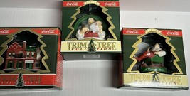 Coca Cola Trim A Tree Collection 3 Ornaments New In Boxes - $10.99