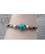 Turquoise Turtle  Hemp Anklet Bracelet  handmade jewelry  Kids Girls  - £9.39 GBP