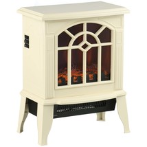HOMCOM 18&quot; Electric Fireplace Heater Freestanding LED Cream White - $1,990.01 MXN