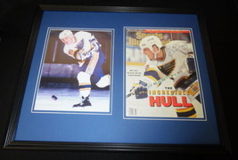 Brett Hull Signed Framed 1991 Sports Illustrated Cover + Photo Set Blues - £85.65 GBP
