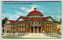 First Christian Church Athens Georgia Postcard Unposted Vintage Linen Bu... - £7.73 GBP