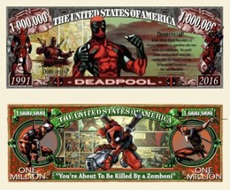 Deadpool Comic Pack of 25 Funny Money 1 Million Dollar Bills Novelty - £10.95 GBP