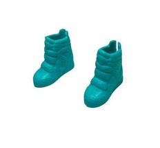 Mattel Barbie Brand Shoes Teal Hi Top Tennis Boots Pair - $4.11