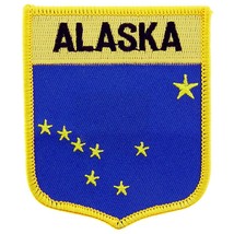 Alaska State Flag Shield Patch 2 7/8&quot; x 3 1/2&quot; - £7.06 GBP