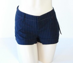 Dkny Blue Pin Stripe Low Rise Stretch Shorts Women&#39;s Junior Sizes NWT $59 - £27.45 GBP