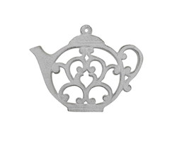 [Pack Of 2] Whitewashed Cast Iron Round Teapot Trivet 8&quot;&quot; - £44.64 GBP