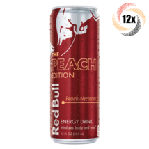 12x Cans Red Bull Peach Nectarine Flavor Energy Drink 12oz Vitalizes Body & Mind - £40.85 GBP