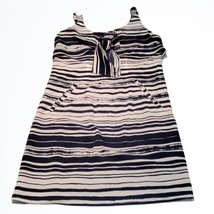 Cabi Blue and White Horizontal Stripe Front Tie VNeck Above Knee Dress Size S - £26.75 GBP
