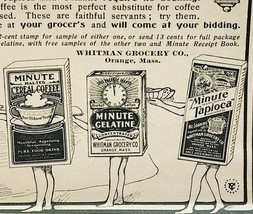 1901 Whitman Grocery Minute Tapioca Coffee Gelatine Victorian Food Adver... - $15.99
