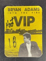Bryan Adams VIP Backstage Concert Pass Original Into the Fire Vintage 1987 - $9.85