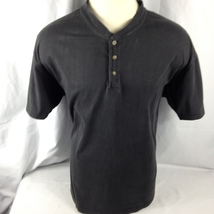 Basic Editions Mens Black Henley T-Shirt Size 3XL - £3.93 GBP