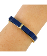 Fashion Bangle 65mm - 4mm Gold Plated Non Hollow NAVY BLUE BOW Chain - $271.72 MXN