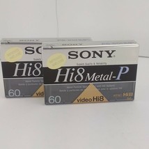 Sony Video Cassettes Hi8 Metal-P Lot of 2 NEW STILL SEALED P6-60HMP 54 m... - $17.75
