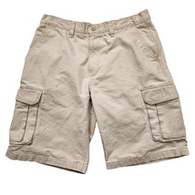 Perry Ellis America Mens Cargo Shorts  Size 34W Beige Classic Outdoor Wear - £12.15 GBP