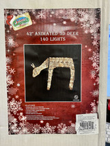 42&quot; Animated Crystal 3-D Feeding Doe Reindeer Lighted Yard Art~Christmas Decor - £74.36 GBP