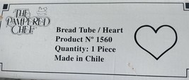 New in BOX! Vintage Pampered Chef Bread Tube/Mold  Valtrompia Heart Brea... - $5.94