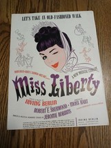 1948 Let&#39;s Take An Old Fashioned Walk Sheet Music Irving Berlin Miss Liberty - £14.59 GBP