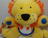 Kids II plush lion sun rattle mirror teething rings baby toy yellow blue... - $10.39