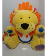 Kids II plush lion sun rattle mirror teething rings baby toy yellow blue... - £8.16 GBP