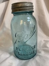 Vintage (1910-1923) Ball Perfect Mason Jar - Pint #8 With Zinc Screw On Lid - $8.69