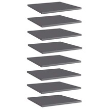 Bookshelf Boards 8 pcs High Gloss Gray 15.7&quot;x15.7&quot;x0.6&quot; Engineered Wood - $71.49