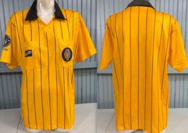 US Soccer Federation Yellow Striped 2006 Referee Jersey 22&quot; Chest - £10.42 GBP