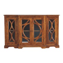 Artisan furniture Chestnut Sideboard Hand Carved Glazed Doors - $1,438.00