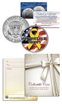 SUPPORT OUR TROOPS YELLOW RIBBON Kennedy Half Dollar US Coin w/Gift Card - £6.69 GBP