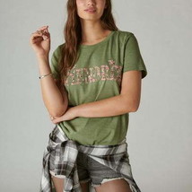 Lucky Brand Hendrix Floral Classic Crew in Olivine, Size XS - $12.60