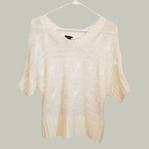 Rue21 Womens Sweater Medium Shirt White 3/4 Sleeves  - £7.20 GBP