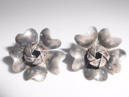Sterling Flower Earrings Vintage Screw Backs - £15.79 GBP