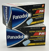 Panadol Extra Strength PM 500mg 50 ea 2 Packs Total 100 Caplets - £28.32 GBP