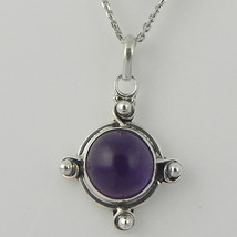 925 Sterling Silver Amethyst Gems Handmade Pendant Necklace Women Gift PSV-1906 - £28.23 GBP+