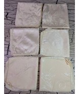 6 VTG Linen Napkin Set Damask Floral Yellow Spring Summer Shabby Chic Bu... - €20,99 EUR