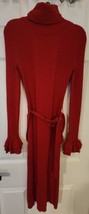 Victoria&#39;s Secret International Red Turtleneck Tie Belted Sweater Dress ... - £59.95 GBP